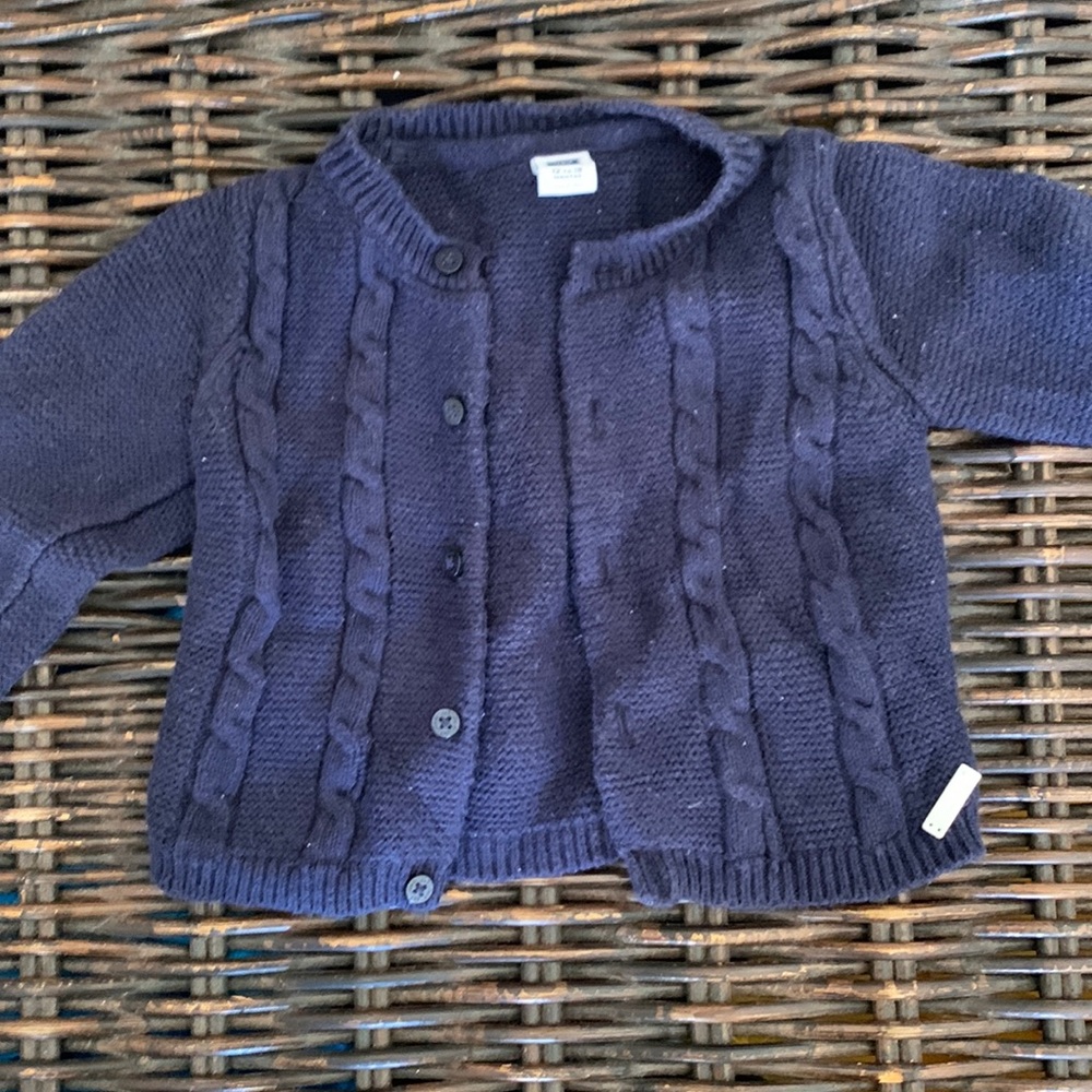 Janie and Jack navy sweater, 12-18 month